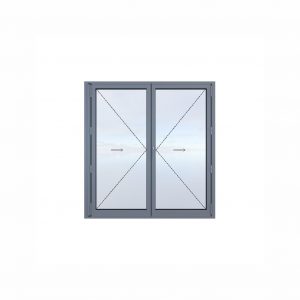 Aluminum two-piece folding door