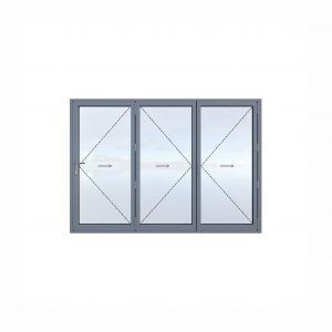Aluminum three-section folding door I
