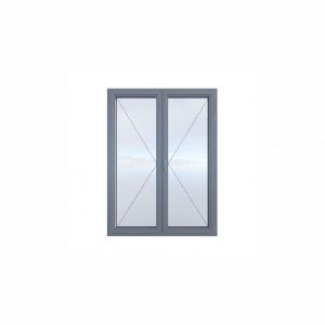 Double-leaf aluminum door