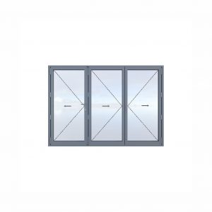 Aluminum three-section folding door II