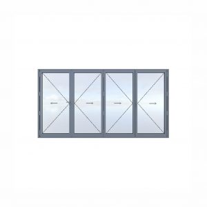 Aluminum four-section folding door – double door