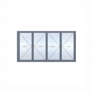 Aluminum four-section folding door I