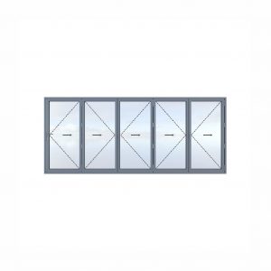 Aluminum five-section folding door I