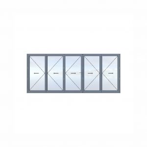 Aluminum five-section folding door III