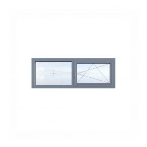 Two-piece aluminum frame – one tilt-and-turn window