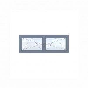 Two-piece aluminum frame – two tilt-and-turn window