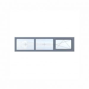 Driedelig aluminium raam met draai-kiepraam