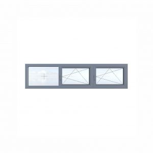Three-section aluminum frame – two tilt-and-turn windows