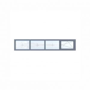 Four-section aluminum frame – one tilt-and-turn window