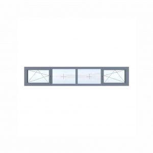 Four-section aluminum frame – two tilt-and-turn windows