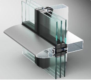 Semi-structural glazing vertical line