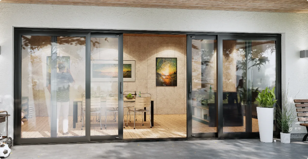 ALT SL160 lift-and-slide doors panoramic view
